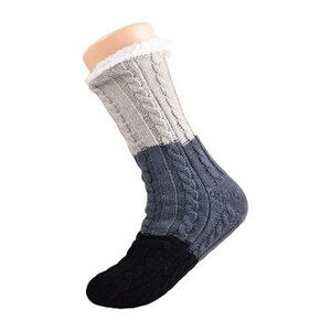 Juicy Couture Cable Knit Fleece Lined Socks Black and Grey